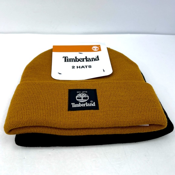 TIMBERLAND, 2 PACK WARM & COMFORTABLE BEANIE SET,ONE SIZE, CAMEL & BLACK, UNISEX - Picture 3 of 14